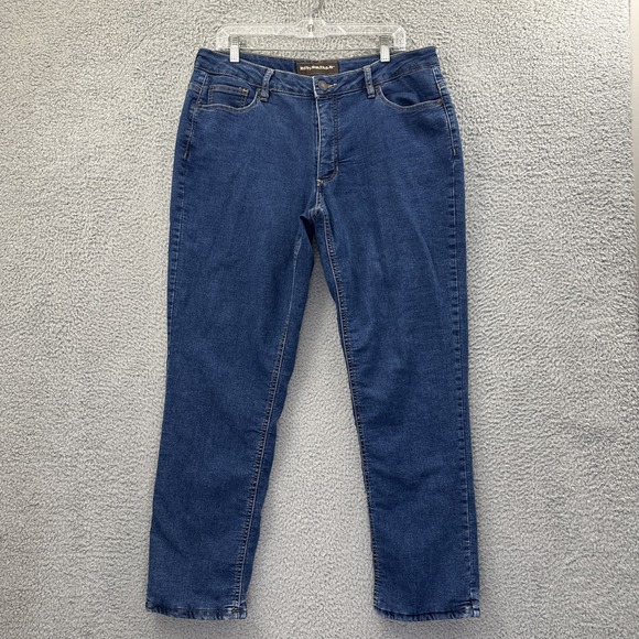 Bit & Bridle Fleece Lined Jeans Straight Leg Thermal Mid Rise Women's 14 x 29.5 - Picture 1 of 8